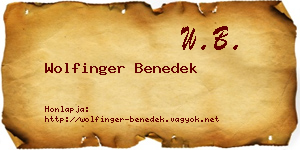 Wolfinger Benedek névjegykártya